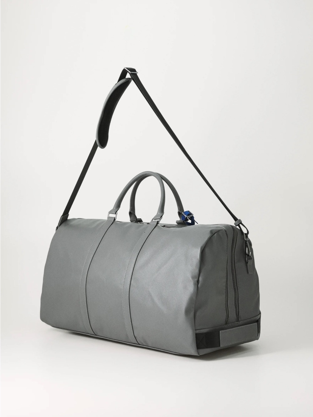 NEW GUESS Logo Pisa Double Zip Weekender Duffel Bag in Gray - Picture 2 of 6